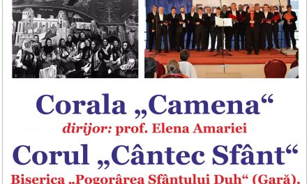 Concert coral „Camena“ și „Cântec Sfânt“, la Biblioteca Județeană